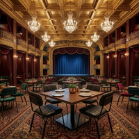 Ensemble de salle à manger haut de gamme pour l'hôtellerie, sièges rembourrés, tables en HPL, design moderne vintage, taille personnalisable pour restaurant, hôtel