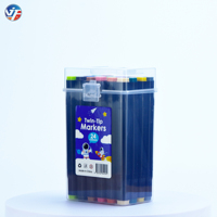 Ensemble de 24 marqueurs permanents pour l'art avec des stylos en plastique à double pointe, dotés de pointes obliques et plates pour le papier, 12 à 168 couleurs