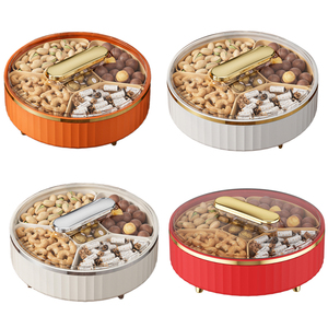 <span class=keywords><strong>Plateau</strong></span> de service rotatif à 5 compartiments avec couvercle, sans BPA, qualité alimentaire, boîte à collation, <span class=keywords><strong>plateau</strong></span> à snacks pour Noël/Mariage - Product Image 2