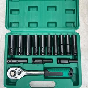 Juego de Llaves de Trinquete Neumáticas de 14 Piezas para Reparación Automotriz, Juego de Llaves Combinadas de Media Talla con Dados Extendidos CRV, Incluye Llaves Cuadradas y Torx OEM - Product Image 4