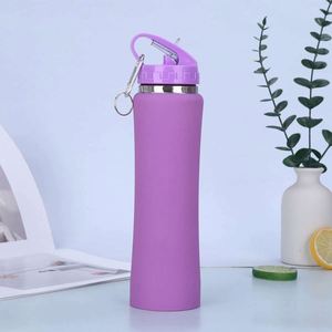 Modern Stainless Steel Water <b>Bottle</b> With <b>Straw</b> Cup for Travel - Product Image 4