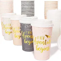 Custom Printed Paper Coffee Cups, 100% Plastic Free