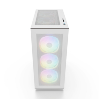 Mid Tower ATX Tempered Glass Plastic & Steel Computer Case with Water Cooling System and 3 Fans for PC Gamers