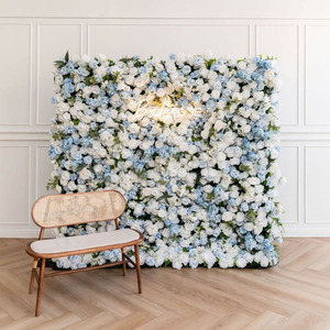 HK-FW002 wedding 8*8ft silk 3d panel wedding artificial backdrop <b>Flower</b> <b>Wall</b> curtain roll up <b>Flower</b> <b>Wall</b> 5d rose <b>Flower</b> <b>Wall</b> - Product Image 1