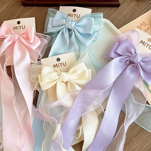 Jepit Rambut Pita Manis Panjang 15cm Warna Permen, Jepit Rambut Besar Bahan Kain Model Duckbill untuk Anak Perempuan, Aksesoris Rambut Putri - Product Image 4