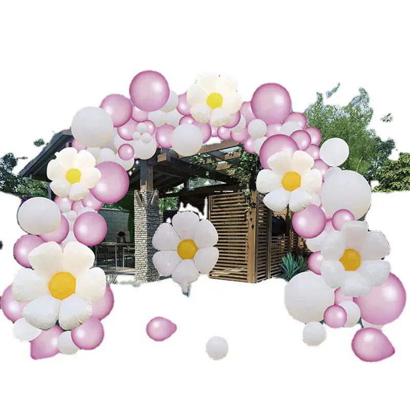 Girasol Margarita azul globo cadena paquete fiesta de cumpleaños diseño arco Decoración