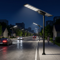 Lampe solaire LED extérieure 150W facile à installer, indice de protection IP66, panneau en silicium monocristallin, certifiée RoHS, télécommande, aluminium