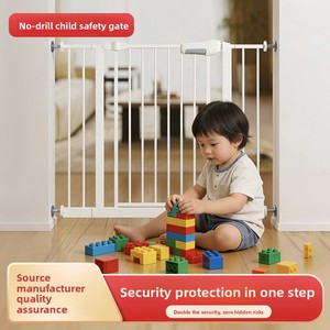 Barrière de sécurité pour escalier en tissu pelucheux pour bébés et tout-petits, barrière de cuisine, barrière pour animaux domestiques, garde-corps de porte, motif uni - Product Image 2