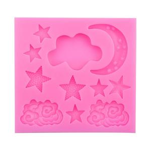 Venta <span class=keywords><strong>al</strong></span> por <span class=keywords><strong>mayor</strong></span> DIY hecho a mano Fondant Cake molde <span class=keywords><strong>de</strong></span> silicona nube blanca estrella Luna Chocolate resina epoxi pastelería moldes para hornear herramientas - Product Image 3