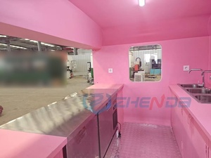 Nouveau camion de restauration rose avec four à pizza, cuisine mobile, remorque entièrement équipée, remorque alimentaire pour le camping à vendre - Product Image 5