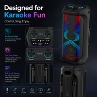 HANSUO HS-TS06P8 80W Speaker Karaoke Portabel 6 Inch dengan Baterai 7200mAh Lampu RGB USB FM dan Fungsi Rekaman