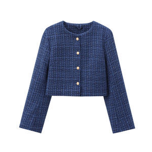 ZATRHMBM <span class=keywords><strong>Manteau</strong></span> <span class=keywords><strong>Court</strong></span> <span class=keywords><strong>Femme</strong></span> Automne 2024 Nouvelle Mode Décontractée Col Rond Velours Bouclé Boutonné Rétro - Product Image 2