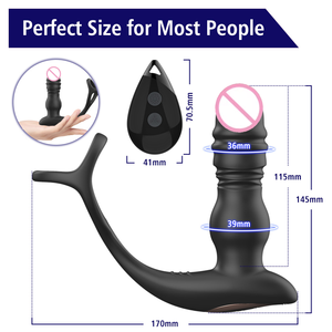 Control Remoto Inalámbrico, Tapón Anal, Masajeador de Próstata, Motor Dual, Vibrador Telescópico, Estimulador de Punto G, Dispositivo Impermeable - Product Image 5