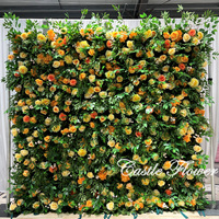 W-B031 Mur de fleurs en toile de fond enroulable 6D, roses noires, thème noir, fleurs décoratives pour la décoration de mariage