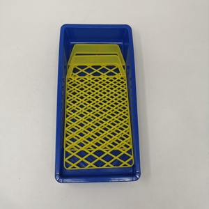 4 pollici colore giallo PP plastica rullo di vernice <span class=keywords><strong>griglia</strong></span> pennello <span class=keywords><strong>griglia</strong></span> strumenti di vernice <span class=keywords><strong>griglia</strong></span> di vernice - Product Image 6