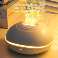 Diffuseur d'arômes d'ambiance domestique 200ML, humidificateur ultrasonique à brume froide, diffuseur d'huiles essentielles avec simulation de flamme