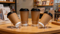 Gobelets à café jetables en mousse, écologiques, imperméables, biodégradables, en papier argenté, doublés de PLA, à paroi simple, revêtus de PE, compostables