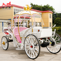Qianzhimei Fantaisie Élégante Princesse Citrouille Chariot Romantique Cendrillon Visites Électrique Chariot En Acier