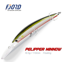FJORD personnalisé truite flottant méné leurre de pêche 17g 110mm leurre d'eau salée bar pêche à la traîne leurres pour la pêche en mer