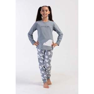 Ensemble de pyjama pour filles, col 2-Yard Neck, manches longues, poignets ovales, uni, à carreaux, à rayures, chaud et confortable pour l'automne et le printemps, tailles 9-10/15-16 - Product Image 4