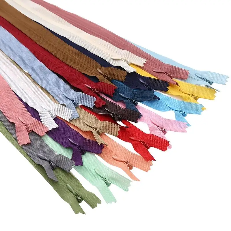 Wholesale High quality Colors 3# sewing close-end Invisible Nylon Zipper For Dress