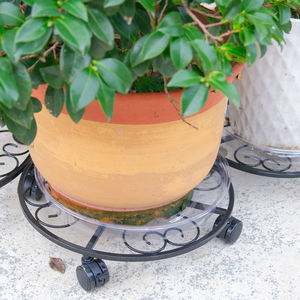 Plant Caddy with <b>Wheels</b> Heavy Duty Metal Plant Stand with <b>Wheels</b> Plant Dolly Rolling Plant Stand Plant Roller with <b>Casters</b> - Product Image 2