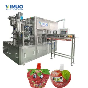 Automatic Wash Shampoo Liquid Rotary Spout Pouch Filling And Capping Machine Manufacturer For Bags