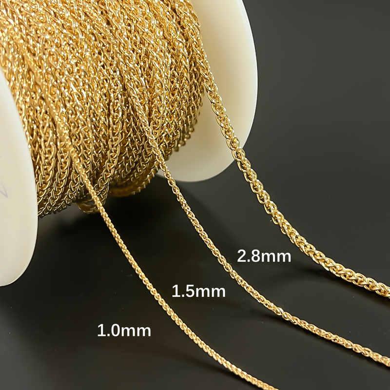 Fashion Wheat Chain 14k Bulk Spool