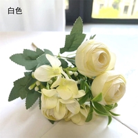 Buket Mawar Buatan, Bunga Sutra Buatan, Mawar Peony Kecil untuk Dekorasi Acara, Kue Pernikahan, dan Hadiah