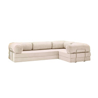 Sofá Cama Retro Multifuncional Plegable de Tela Estilo Wabi-Sabi para Apartamentos Pequeños, de Doble Uso, Desmontable, Lavable y Comprimido al Vacío
