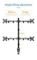 Kaloc DW240-J Zware Meerdere 4 Lcd Monitor Stand 17-27 Verstelbare Monitor Riser Stand Computer Pc Monitor Stand Voor Bureau