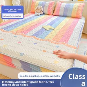 Ensemble de matelas rafraîchissant moderne en latex pour dortoir étudiant, trois pièces en soie glacée pour l'été, drap-housse imprimé lavable fabriqué à <span class=keywords><strong>la</strong></span> machine - Product Image 2