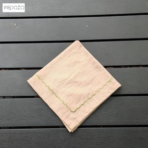 Premium kalite geri dönüşümlü özel logo tasarım nakış yıkanmış pamuk lüks masa peçeteler düğün dekorasyon için - Product Image 2