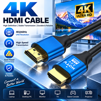 Kabel HDMI2.0 Berlapis Emas Ultra HD HDMI ke HDMI Mendukung 3D 4K 60Hz Kabel Video Definisi Tinggi untuk Laptop Desktop TV Proyektor