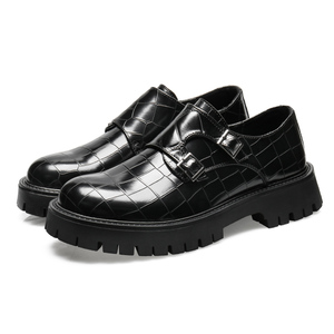 Chaussures décontractées pour hommes en PU avec plateforme, sangle à boucle, semelle intermédiaire en caoutchouc, toutes saisons - Product Image 4