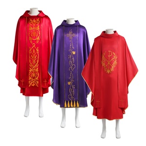 Chasuble Catholic Vestment Red Purple Embroidery <strong>Bishop</strong> Cements Chasubles Church - Product Image 1