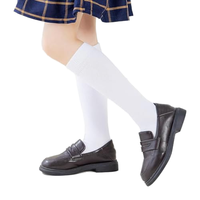 6 paires de chaussettes montantes tricotées pour filles, qualité supérieure, usage quotidien (tailles MX/US, âge 6-8 ans, blanc, logo sur le dessous)