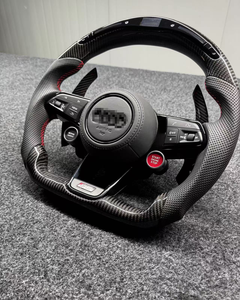 Volant en cuir de haute qualité pour <span class=keywords><strong>Audi</strong></span> A3 A5 A6 A6L A4 A4L C8 Q5 Q7 TT RS3 RS4 RS5 S4 S5 B8 B8.5 B9 Volant de voiture - Product Image 1