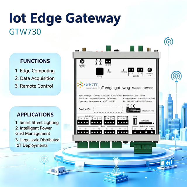 GTW730 High Scalability GTW730 IoT Edge Gateway Cloud Independent Linux OS Embedded Web Server for Smart City IoT Application