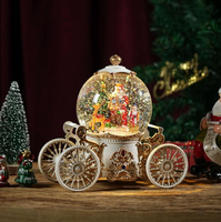 Lanterne musicale de Noël avec globe de neige, lanterne à eau scintillante LED, décoration de table de fête, cadeau