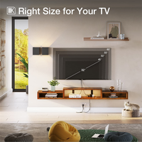 Dudukan TV mengambang dengan stopkontak, 71 "pusat hiburan mengambang dengan LED, dudukan televisi dengan lampu RGB