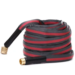 50ft Fiber Jacket Lightweight High Pressure Garden Hose Set with metal fittings