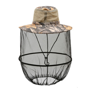Sombrero de pescador de malla de ala grande con cúpula de hilo completo Máscara de pesca al aire libre antiabejas y antimosquitos a la moda - Product Image 1
