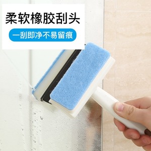 Glass <b>Cleaning</b> <b>Scraper</b> With Sponge Brush For Bathroom Window Squeegee Single Sided Wipe Manual Cleaner - Product Image 2