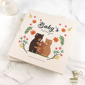Individuelles Logo Leinen-Hardcover Perfekt Gebundener Geprägter Schwangerschaftsplaner Baby-Buch-Set Erinnerungsalbum Erstes Jahr - Product Image 3