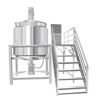 Tanque de Mezcla con Calentamiento y Revestimiento de Acero Inoxidable SUS304 con Agitador para la Producción de Champú, Jabón Líquido y Detergente