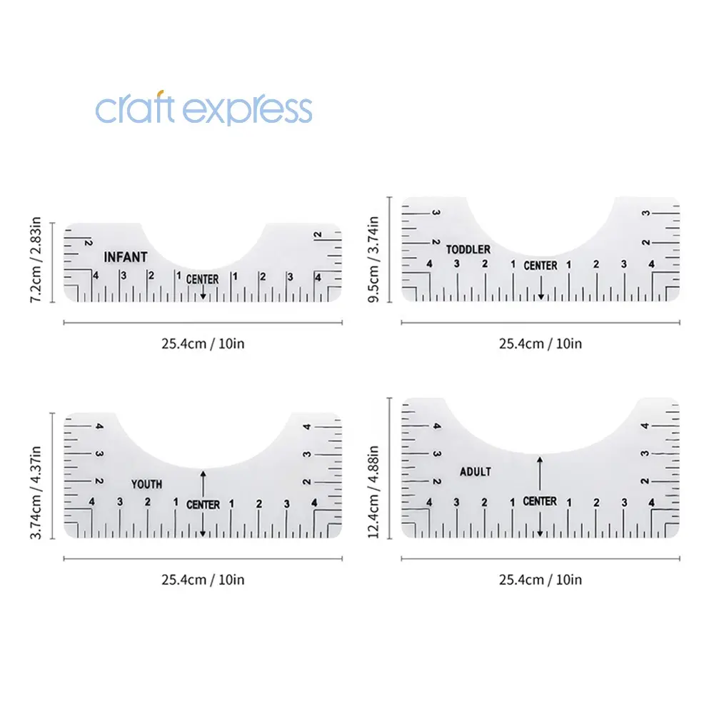 Herramienta de calibración de cuello redondo portátil, regla de guía de colocación, herramienta de alineación de camisetas, manualidades Express, Acrílico
