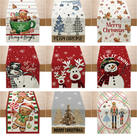 Nappe de Noël en toile de jute à carreaux Buffalo avec sapins de Noël, chemin de table XM-032, vente en gros, collection 2025