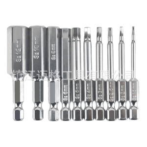 Hex <b>Screwdriver</b> <b>Bit</b> <b>Set</b> 60mm S2 Alloy Steel Chrome Plated Industrial Grade Metric Size - Product Image 3