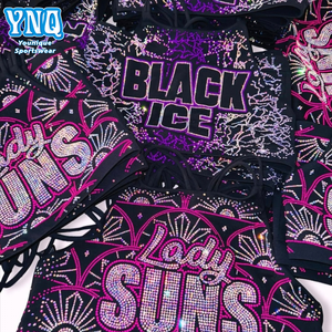 Precio de fábrica Cheer Bling Hotfix Iron-On Rhinestone Diseño para ropa para camisetas Sujetadores Uniformes Tank Tops - Product Image 1